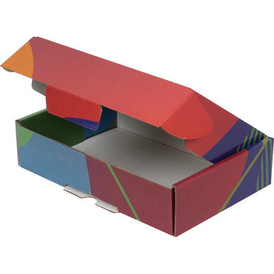 24x16,5x6cm Kutu - Renkli Desenli Kutu - - 0,8 Desi Kutu - Mavi-Yeşil - Thumbnail