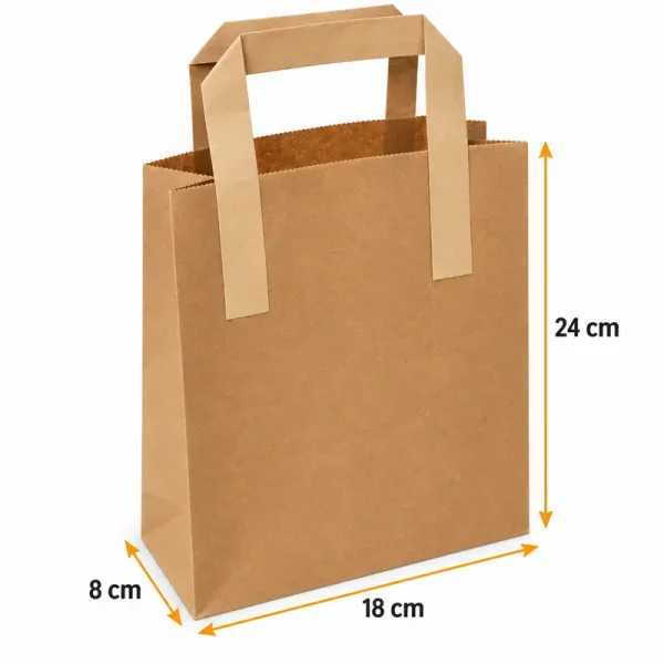 24x18x8 cm Kraft Paper Bag – 25 Pieces - Kolicim (1)