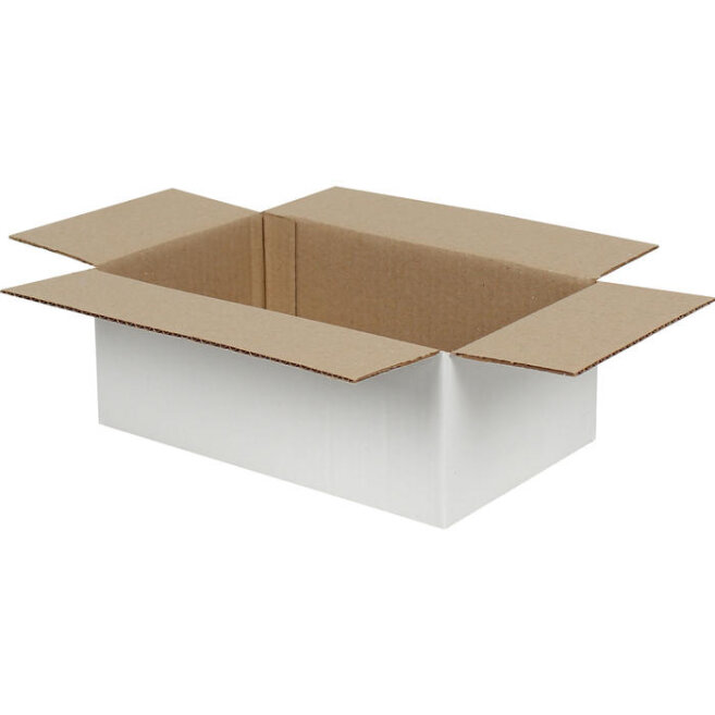 صندوق كرتون مموج مفرد 25×15×10 سم – أبيض - Kolicim