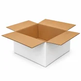 صندوق كرتون مموج مفرد 25×20×10 سم – أبيض - 3