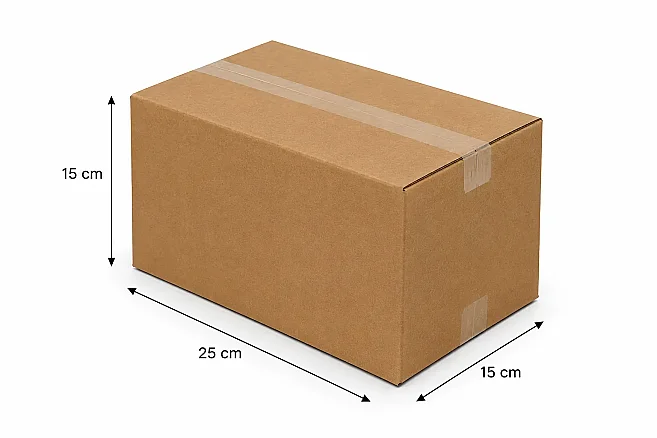 25x15x15cm Box - 2 Desi Boxes - Double Corrugated Box - Kolicim (1)