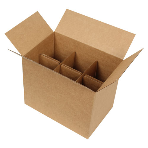 25x17x20cm Box of Long Glasses with Separator - Kraft