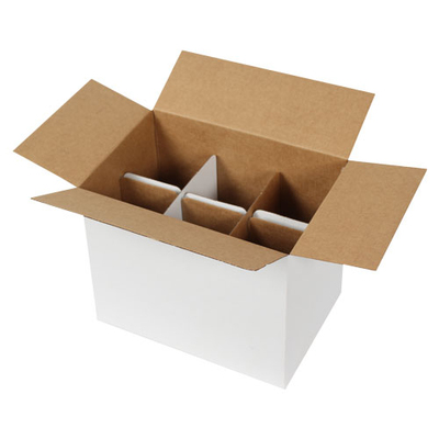 25x17x20cm Box of Tall Glasses with Separator - White - Thumbnail