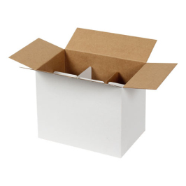 25x17x20cm Box of Tall Glasses with Separator - White - Thumbnail