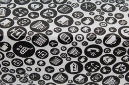 صندوق كرتون مموج مفرد 25×20×10 سم – أسود بنقش تسوق - 3