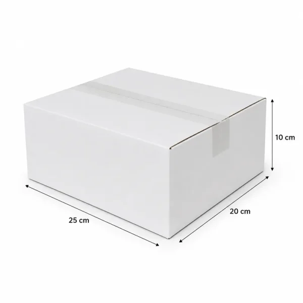 25x20x10cm Single Corrugated Box - White - 5