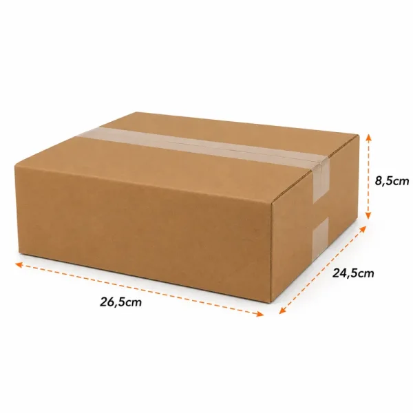 صندوق كرتون مموج مفرد 26.5×24.5×8.5 سم – كرافت - Kolicim (1)