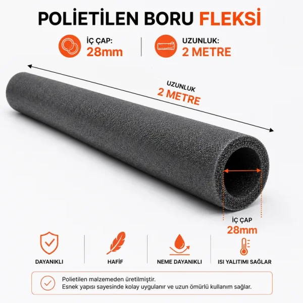 28x10 mm Flexi Pipe Insulation – Size 30 – 2 Meters - Kolicim (1)