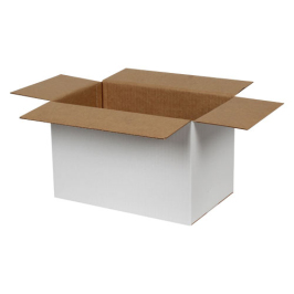 28x18x18cm Single Corrugated Box - White - Thumbnail