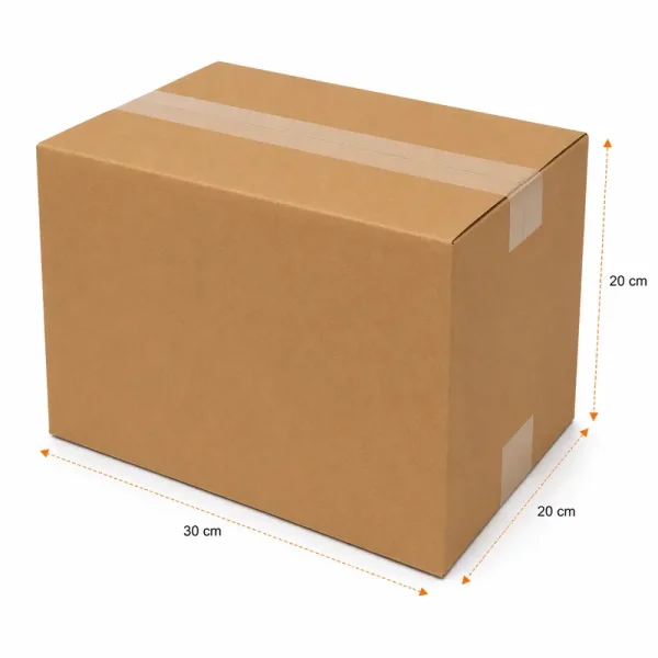 30x20x20cm Single Corrugated Box - Kraft - Kolicim (1)