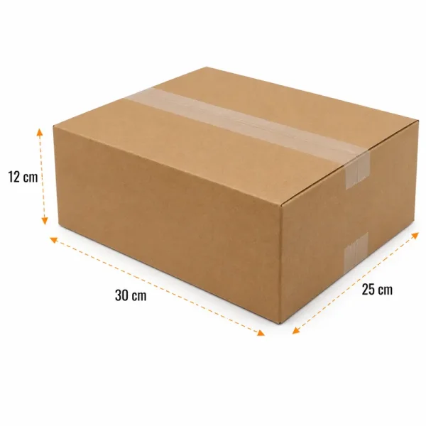 صندوق كرتون مموج مفرد 30×25×12 سم – كرافت - Kolicim (1)