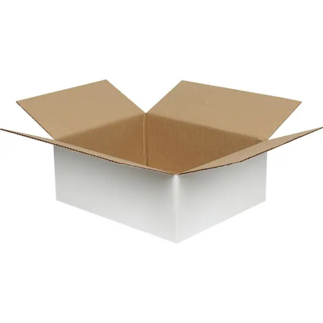 30x25x12cm Single Corrugated Box - White - Kolicim