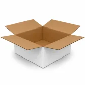 30x25x12cm Single Corrugated Box - White - 1