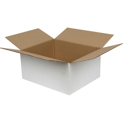 30x25x15cm صندوق واحد مموج - أبيض - Thumbnail