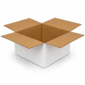 صندوق كرتون مموج مفرد 30×25×15 سم – أبيض - 3
