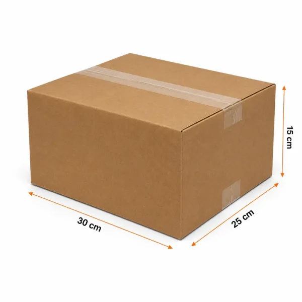30x25x15cm Single Corrugated Box - Kraft - Kolicim (1)
