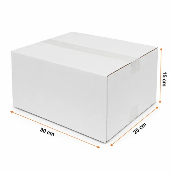 30x25x15cm Koli - 3,8 Desi Koli - Tek Oluklu Koli - Beyaz - Kolicim (1)