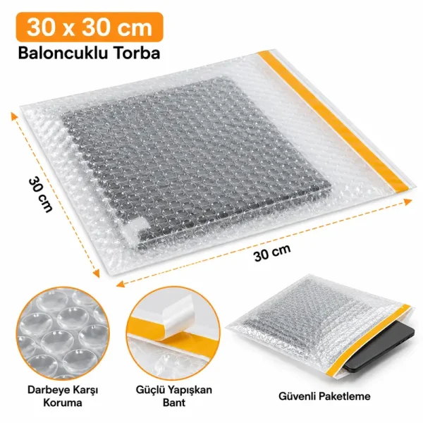 30x30+5cm Balonlu Torba - Bantlı - 3