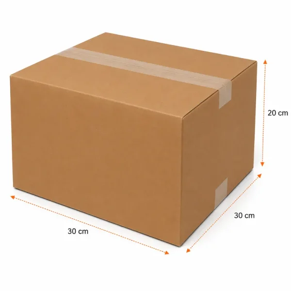 30x30x20cm Single Corrugated Box - Kraft - Kolicim (1)