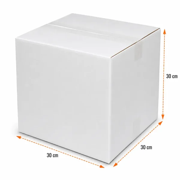 30x30x30cm Double Corrugated White Box - Kolicim (1)