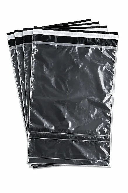 30x37+5cm Şeffaf Siyah Kargo Poşeti - 100 Adet - Kolicim (1)
