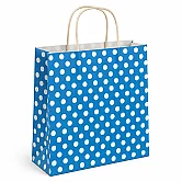 31x25x11.5 Polka Dot Paper Bag – Blue – 25 Pieces - 1