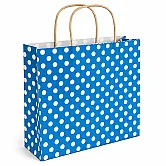 31x25x11.5 Polka Dot Paper Bag – Blue – 25 Pieces - 3