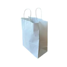 31x25x12cm Kraft Kağıt Çanta - 25 Adet - Beyaz - 1