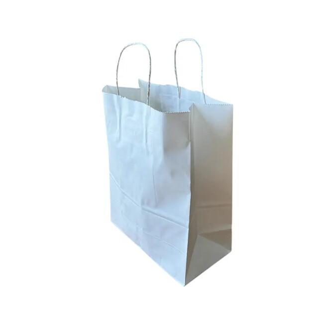 31x25x12cm Beyaz Kağıt Çanta - 25 Adet - Beyaz - Kolicim