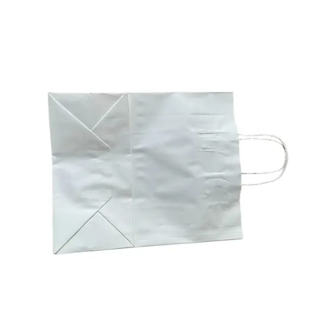 31x25x12cm Kraft Kağıt Çanta - 25 Adet - Beyaz - 3