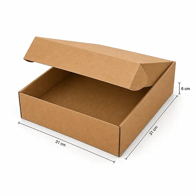 31x31x6cm Kutu - 2 Desi Kutu - Kilitli Kutu - Kraft - 3