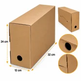 32x12x24cm Box - 3 Desi Box - Archive Box - Kraft - 3