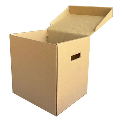 32x26x33cm Box With Handle -Kraft - Thumbnail
