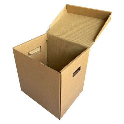 32x26x33cm Box With Handle -Kraft - Thumbnail