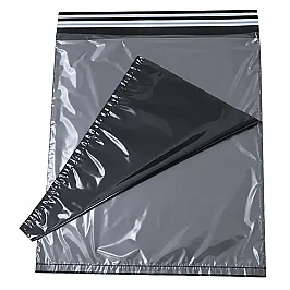32x40+5cm Cepsiz Şeffaf Siyah Kargo Poşeti - 100 Adet - 1