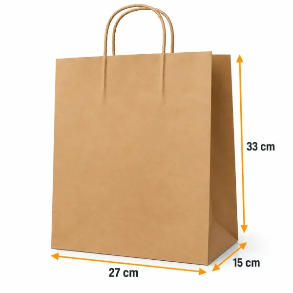 33x27x15 cm Kraft Paper Bag – 25 Pieces - Kolicim (1)