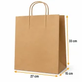 33x27x15cm Kraft Kağıt Çanta - 25 Adet - 2
