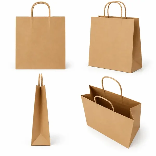 33x27x15cm Kraft Kağıt Çanta - 25 Adet - 4