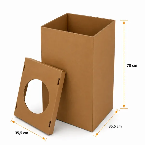 35.5x35.5x70cm Waste Paper Box - Kraft - 3