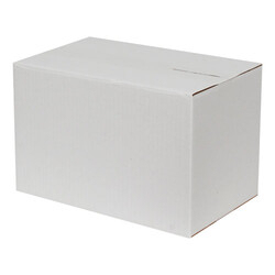 35x20x20cm صندوق واحد مموج - أبيض - Thumbnail