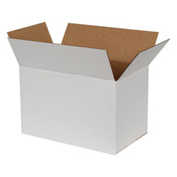 35x20x20cm صندوق واحد مموج - أبيض - Thumbnail