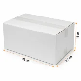 35x22x15cm Double Corrugated Box - White - 2