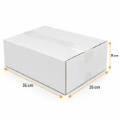 35x25x15cm Koli - 4 Desi Koli - Çift Oluklu Koli - Beyaz - 2