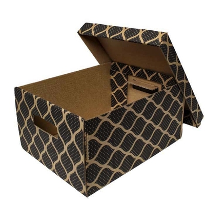35x27x18cm Black Box - 6 Desi Boxes - Ziplock Box - Kraft - Thumbnail