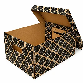 35x27x18cm Siyah Kutu - 6 Desi Kutu - Kilitli Kutu - Kraft - 1