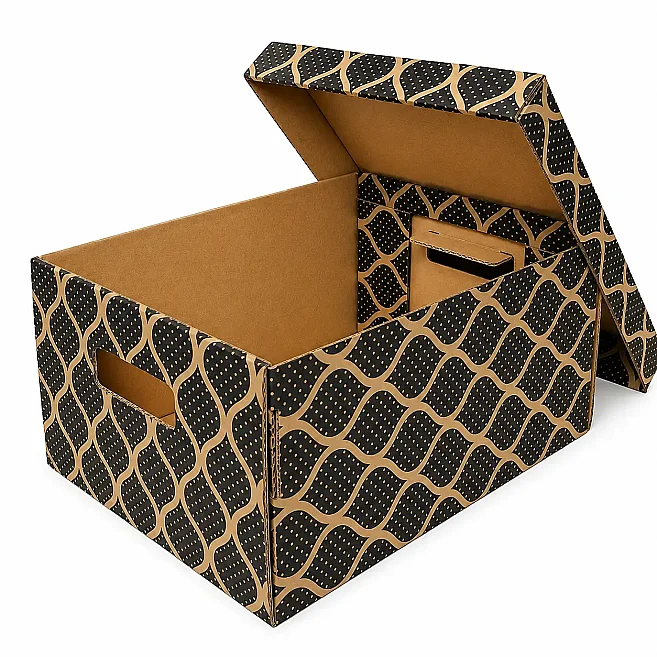 35x27x18cm Siyah Kutu - 6 Desi Kutu - Kilitli Kutu - Kraft 
