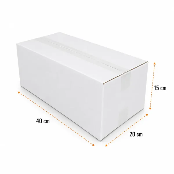 40x20x15cm Koli - 4 Desi Koli - Tek Oluklu Koli - Beyaz - Kolicim (1)