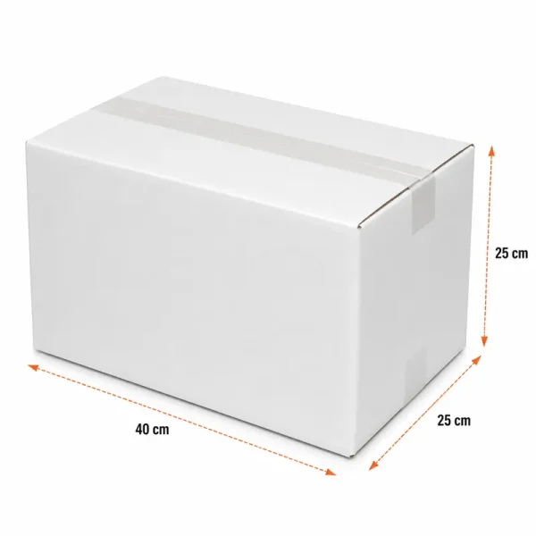 40x25x25cm Koli - 8 Desi Koli - Çift Oluklu Koli - Beyaz - 2