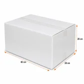 40x30x20cm Koli - 8 Desi Koli - Çift Oluklu Koli - Beyaz - 2