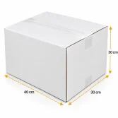 40x30x30cm Double Corrugated White Box - 3